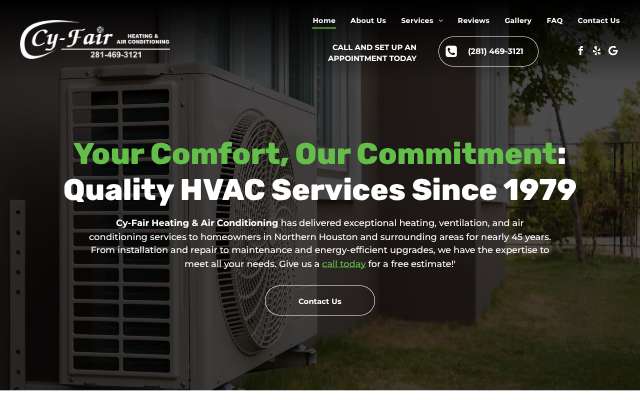 Cy-Fair Heating & Air Conditioning's page as the assistant saw it