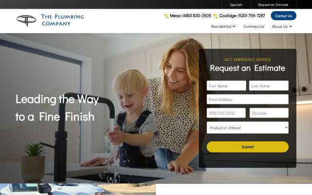 The Plumbing Company's page as the assistant saw it