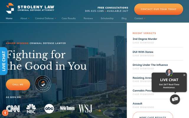 Stroleny Law's page as the assistant saw it