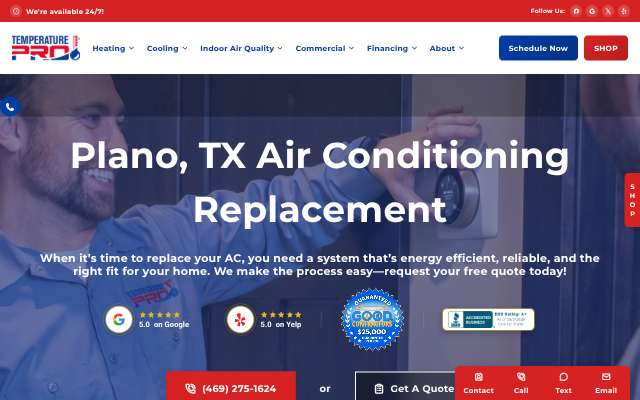 TemperaturePro's page as the assistant saw it
