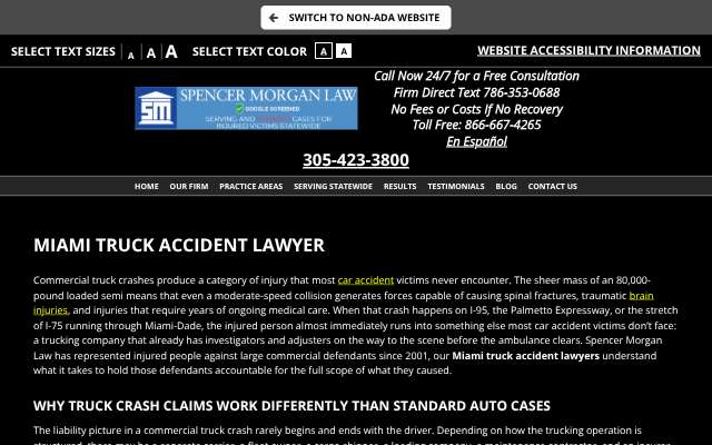 Spencer Morgan Law's page as the assistant saw it