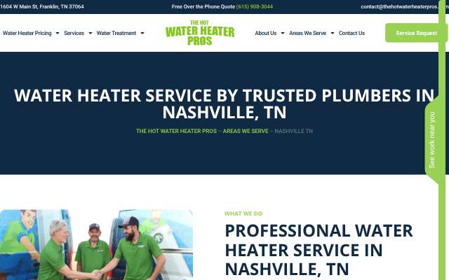 The Hot Water Heater Pros's page as the assistant saw it