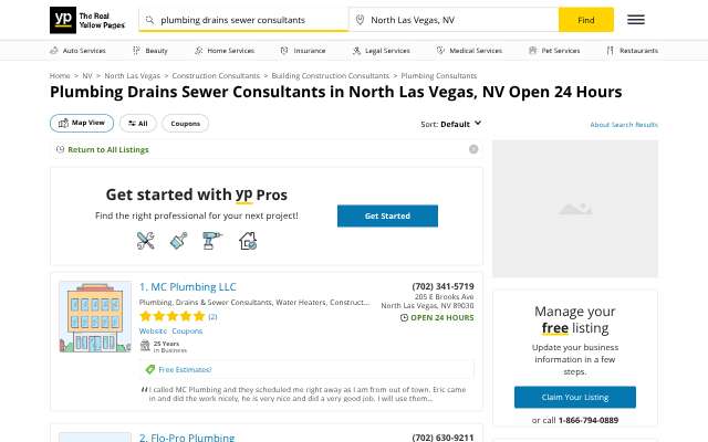 Roto-Rooter Plumbing & Water Cleanup (Henderson)'s page as the assistant saw it