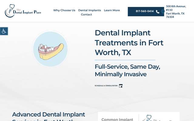 The Dental Implant Place's page as the assistant saw it