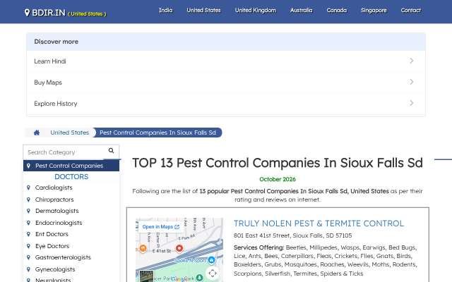 EnviroGuard Pest Control's page as the assistant saw it