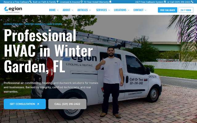 Legion Cooling LLC's page as the assistant saw it