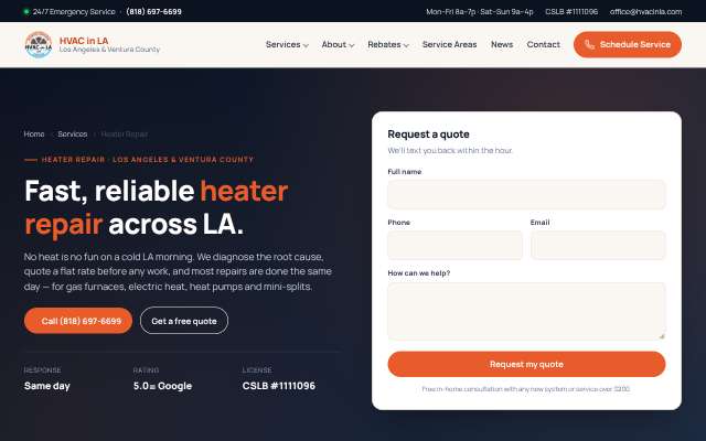 HVACinLA's page as the assistant saw it