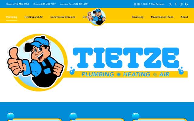 Page cited for Tietze Plumbing, Heating and Air