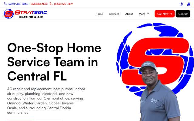 Strategic Heating & Air's page as the assistant saw it