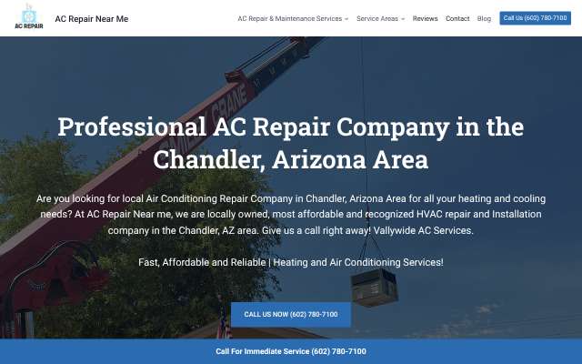 AC Repair Near Me's page as the assistant saw it