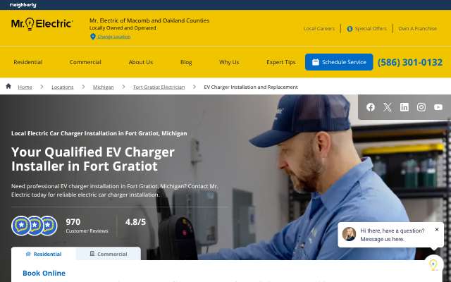 Mr. Electric's page as the assistant saw it