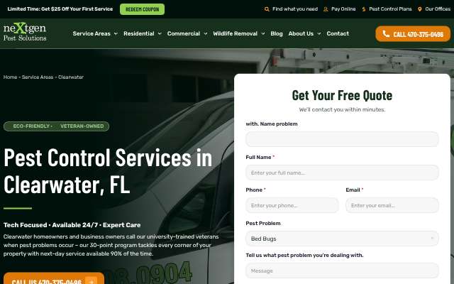 Nextgen Pest Solutions's page as the assistant saw it