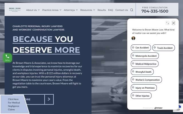 Brown, Moore & Associates, PLLC's page as the assistant saw it