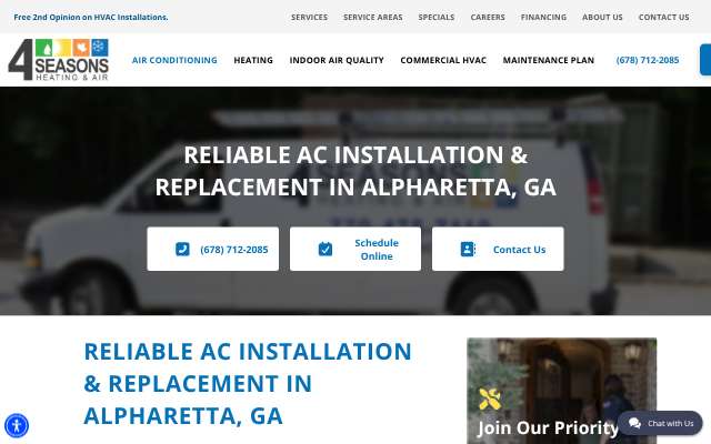 4 Seasons Heating & Air's page as the assistant saw it