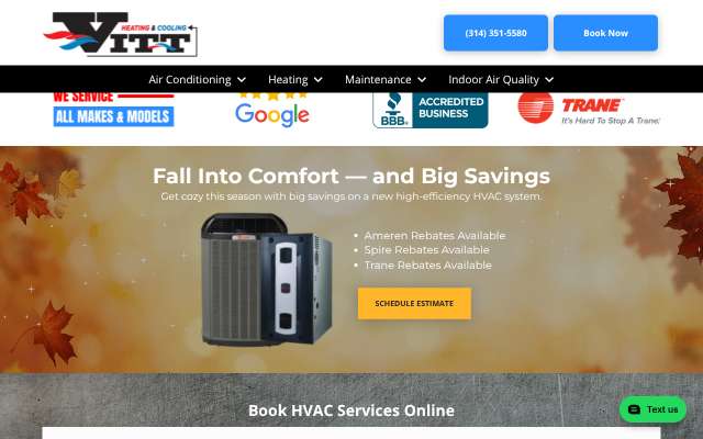 Vitt Heating & Cooling's page as the assistant saw it
