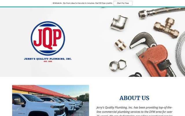 Jerrys Quality Plumbing's page as the assistant saw it
