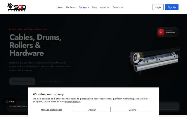 SGD Springs's page as the assistant saw it