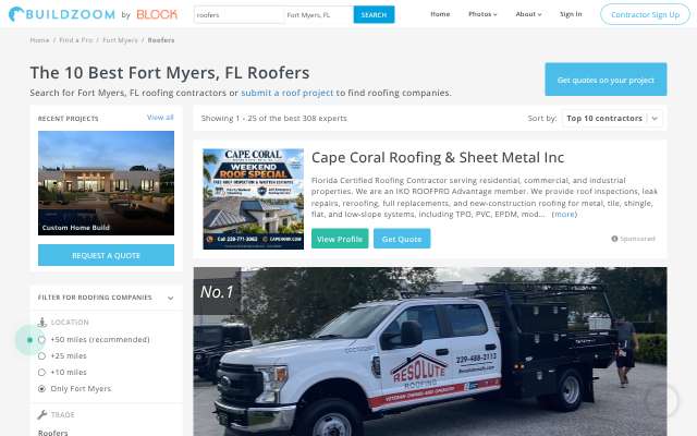 Page cited for Resolute Roofing LLC