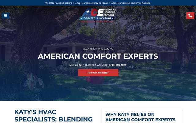 American Comfort Experts's page as the assistant saw it