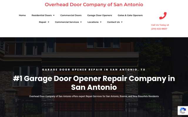 Overhead Door Company of San Antonio's page as the assistant saw it