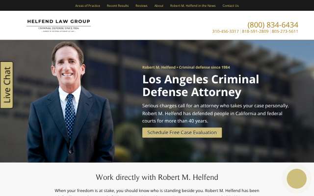 Robert M. Helfend (Law Offices of Robert M. Helfend)'s page as the assistant saw it