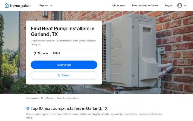 Fresh Air HVAC's page as the assistant saw it