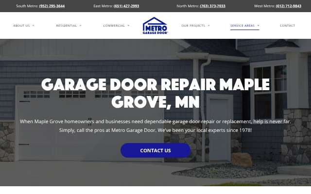 Page cited for Metro Garage Door