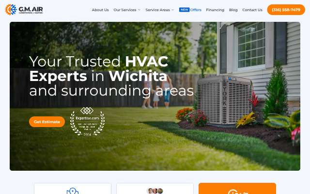 G.M. Air Conditioning & Heating's page as the assistant saw it