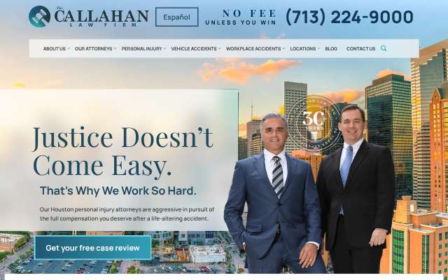 The Callahan Law Firm's page as the assistant saw it