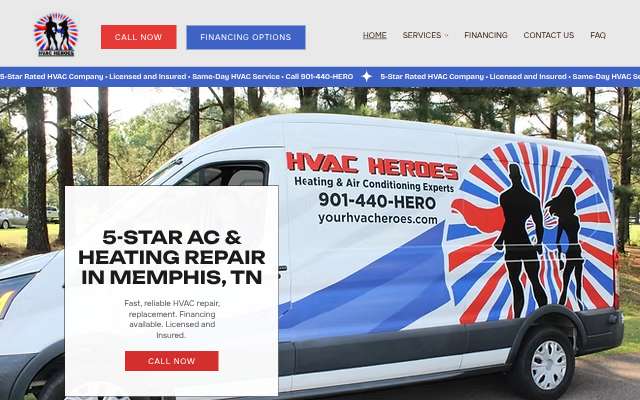 HVAC Heroes's page as the assistant saw it