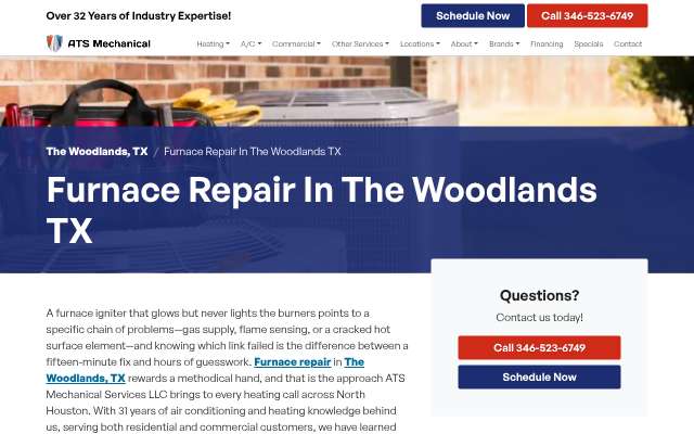 ATS Mechanical's page as the assistant saw it