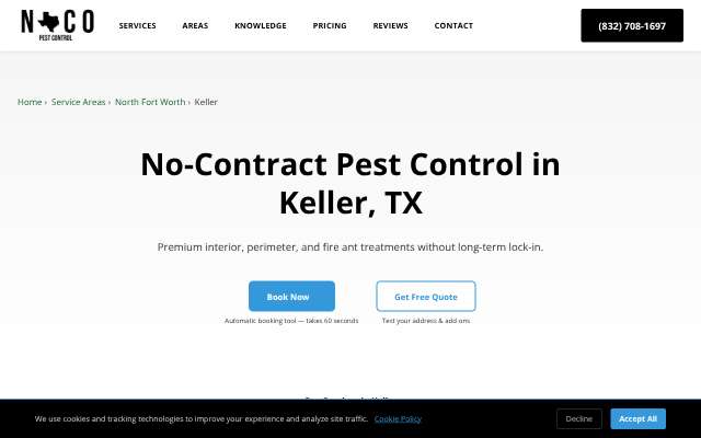 Page cited for No Contract Pest Solutions