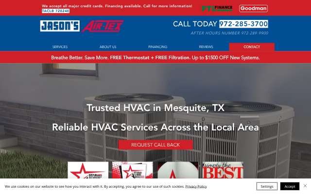 Jason's Air-Tex Services's page as the assistant saw it