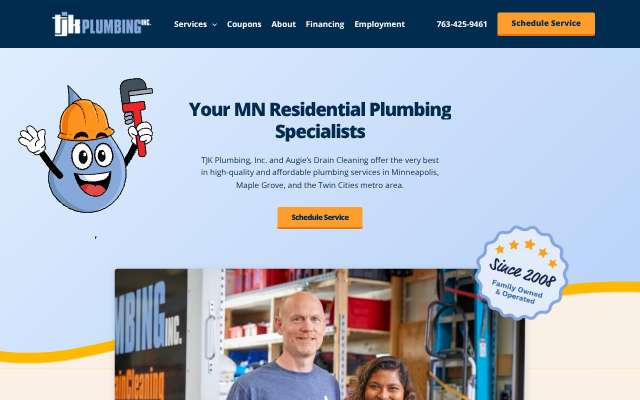 TJK Plumbing, Inc.'s page as the assistant saw it