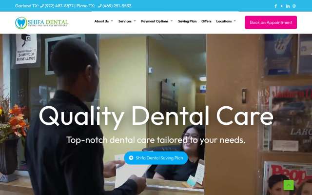 Shifa Dental's page as the assistant saw it