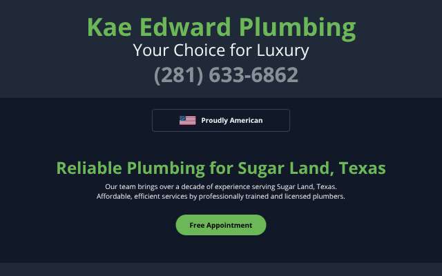 Kae Edward Plumbing's page as the assistant saw it