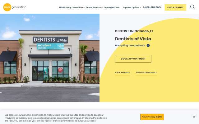 Dentists of Vista's page as the assistant saw it