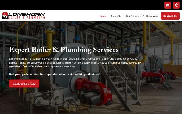 Longhorn Boiler & Plumbing's page as the assistant saw it
