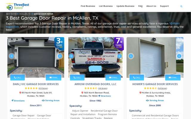 Page cited for Arrow Overhead Doors, LLC