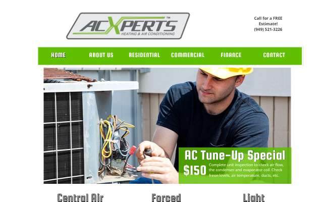 Ac Xperts Heat & A/C's page as the assistant saw it