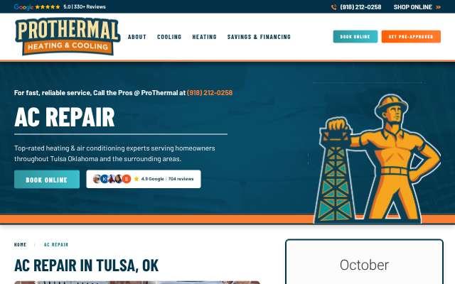 ProThermal Heating and Cooling's page as the assistant saw it