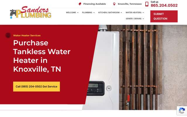 Sanders Plumbing Company's page as the assistant saw it