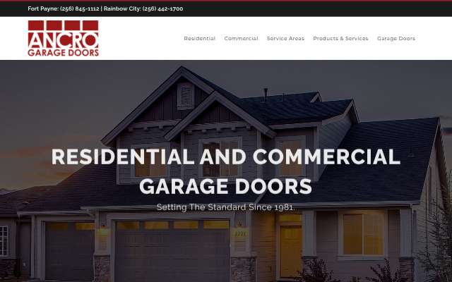 Ancro Door Company's page as the assistant saw it