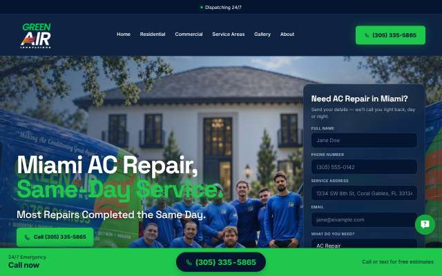 Green Air Innovations's page as the assistant saw it