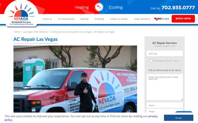 Nevada Residential Services (NRS)'s page as the assistant saw it