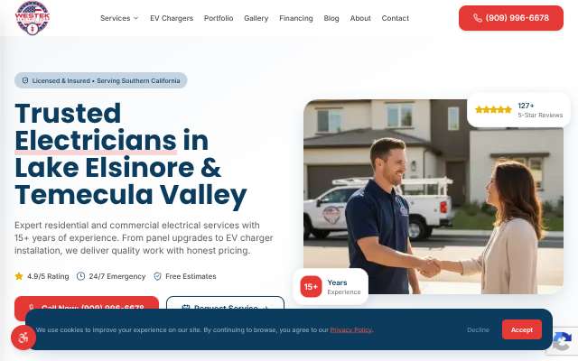 Page cited for Westek Electric Corp