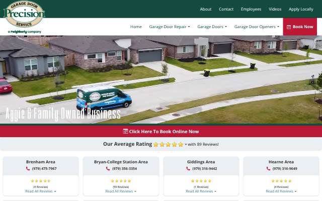 Precision Garage Door Service of Bryan-College Station's page as the assistant saw it