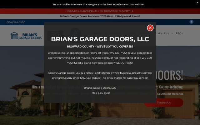 Page cited for Brian's Garage Doors
