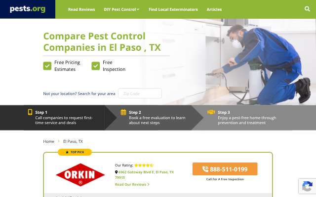 Terminix (El Paso)'s page as the assistant saw it