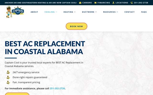 Captain Cool Cooling & Heating's page as the assistant saw it